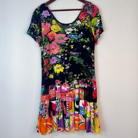 Vintage Jams World Fizzy Daisy Mini Babydoll Dress Womens Medium Retro 80s 90s - Picture 1 of 10